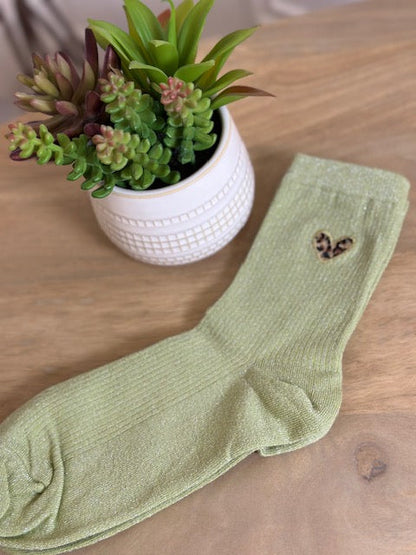 Chaussettes Cœur Léo Vert