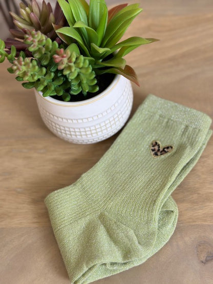 Chaussettes Cœur Léo Vert