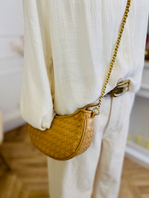 Sac A Chaine Tressé Felicia Taupe