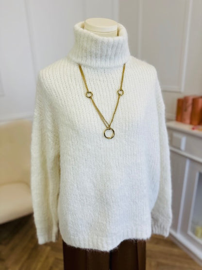 Pull Col Roulé Yoon Blanc