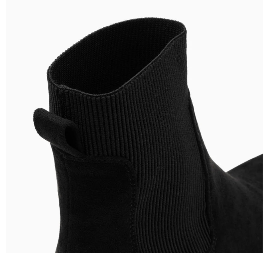 Bottines Chelsea Valérie Noires À Talon Cranté