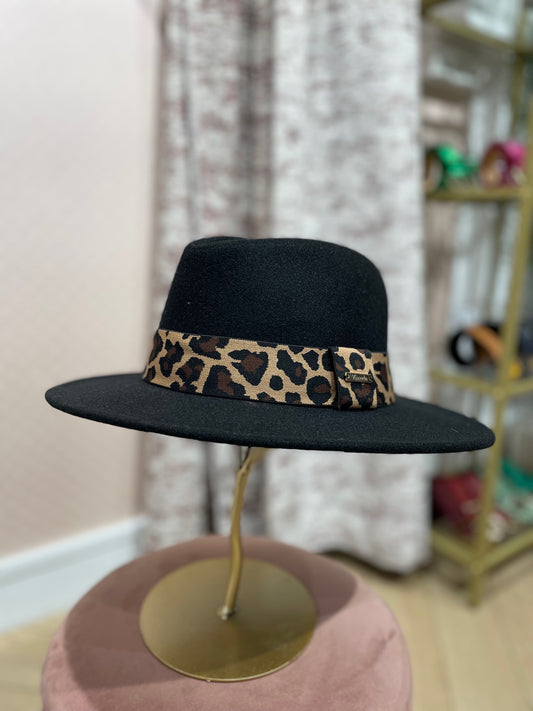 Chapeau Bandeau Léopard Noir