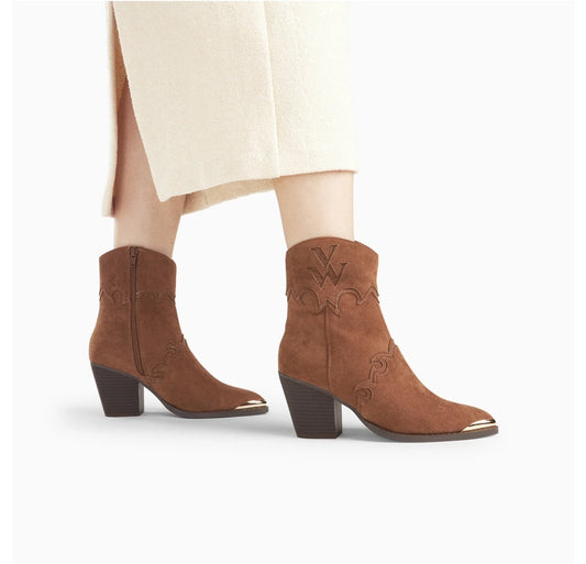 Bottines Santiags Clotilde Camel À Talon