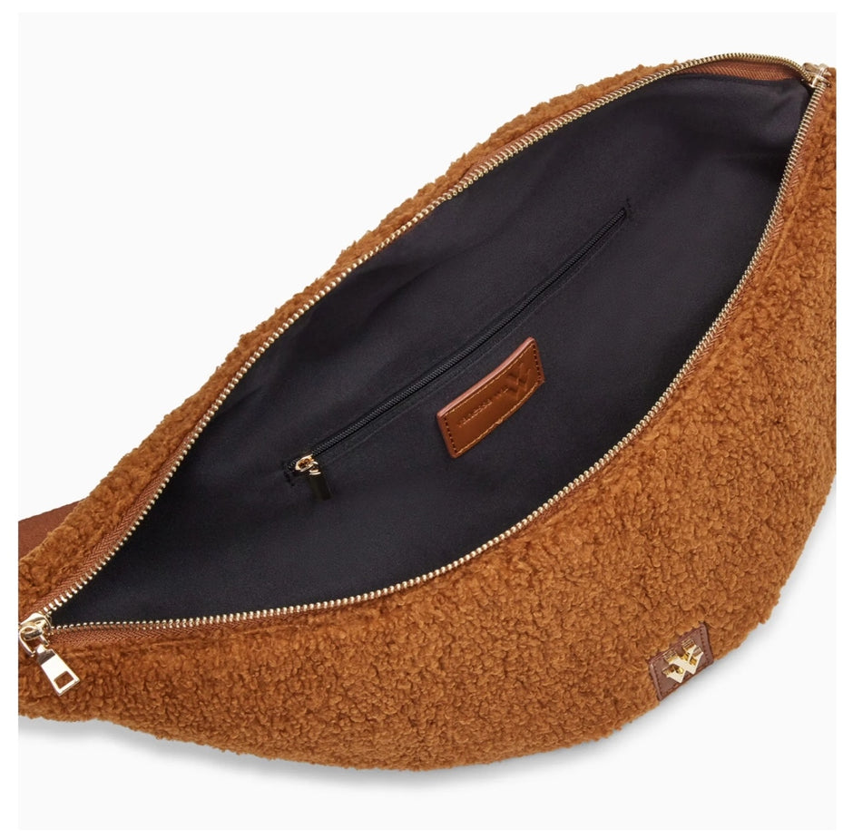 Sac Banane Oversize Annaelle Camel En Fausse Fourrure