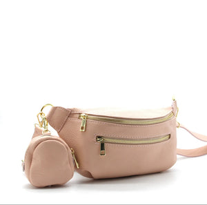 Banane rose poudre et pochette