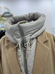 Capuche doudoune taupe