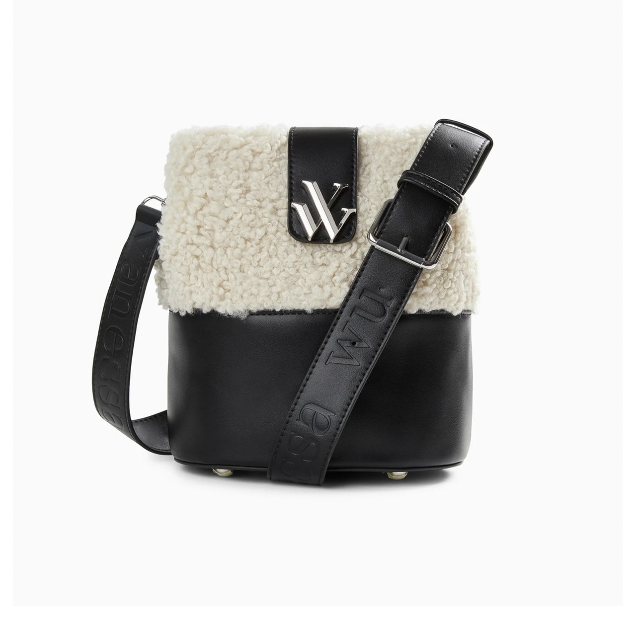 Sac Seau Leslie Noir En Fausse Fourrure