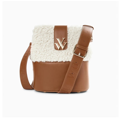 Sac Seau Leslie Camel En Fausse Fourrure