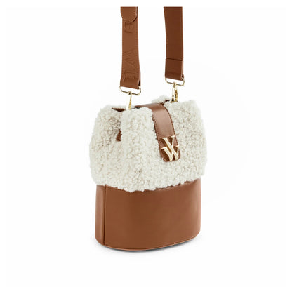 Sac Seau Leslie Camel En Fausse Fourrure