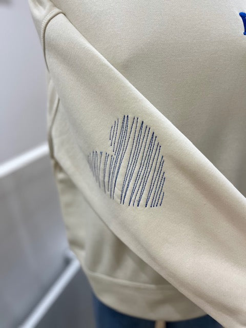 Sweat Ihmerella Ecru Et Bleu