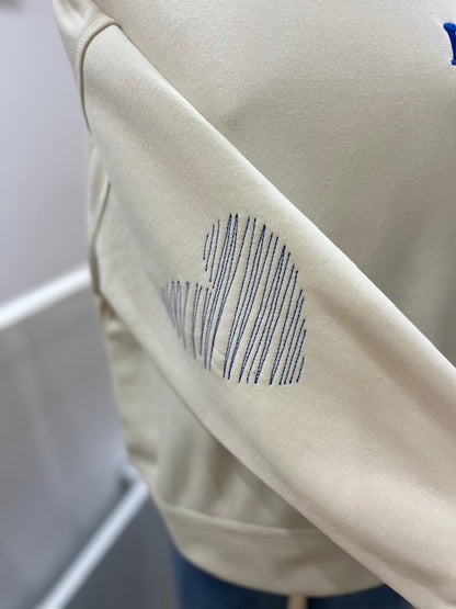 Sweat Ihmerella Ecru Et Bleu