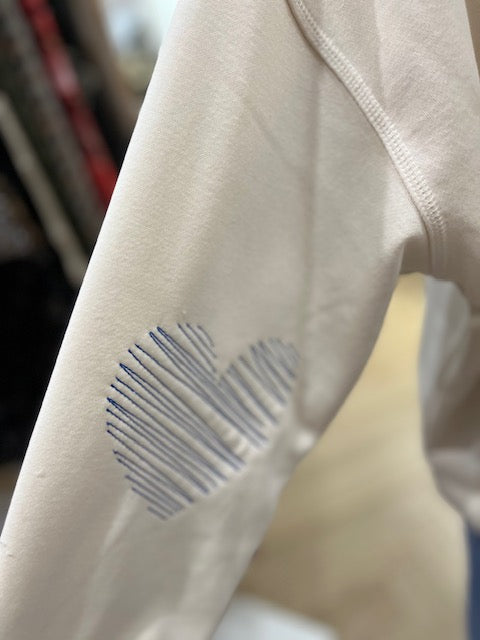 Sweat Ihmerella Ecru Et Bleu