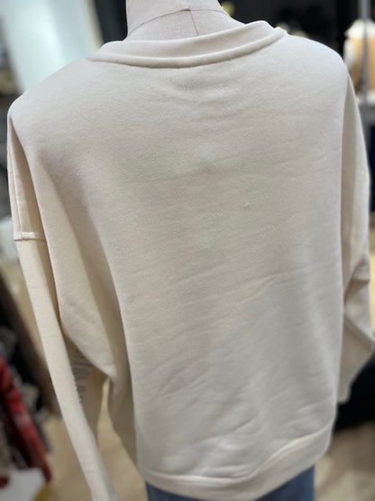 Sweat Ihmerella Ecru Et Bleu