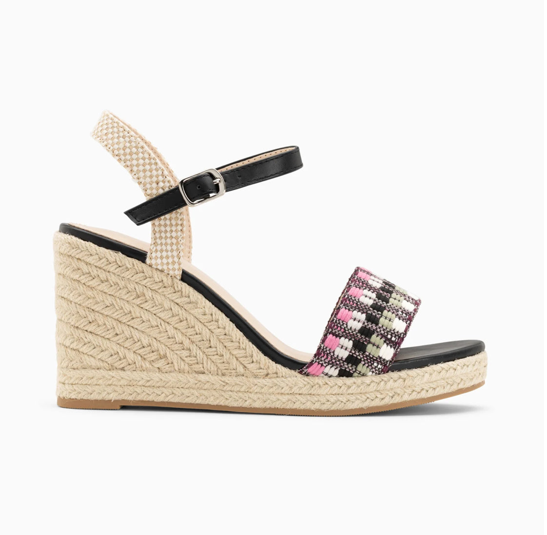 Sandales Honorine Noir Et Rose