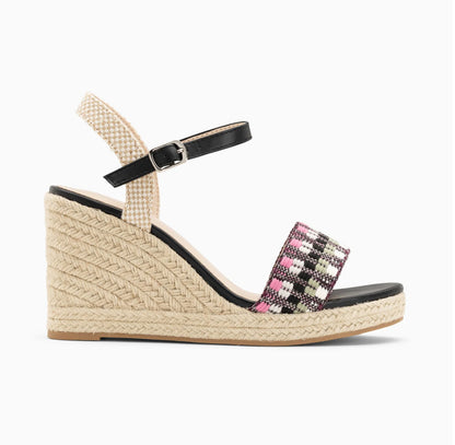 Sandales Honorine Noir Et Rose