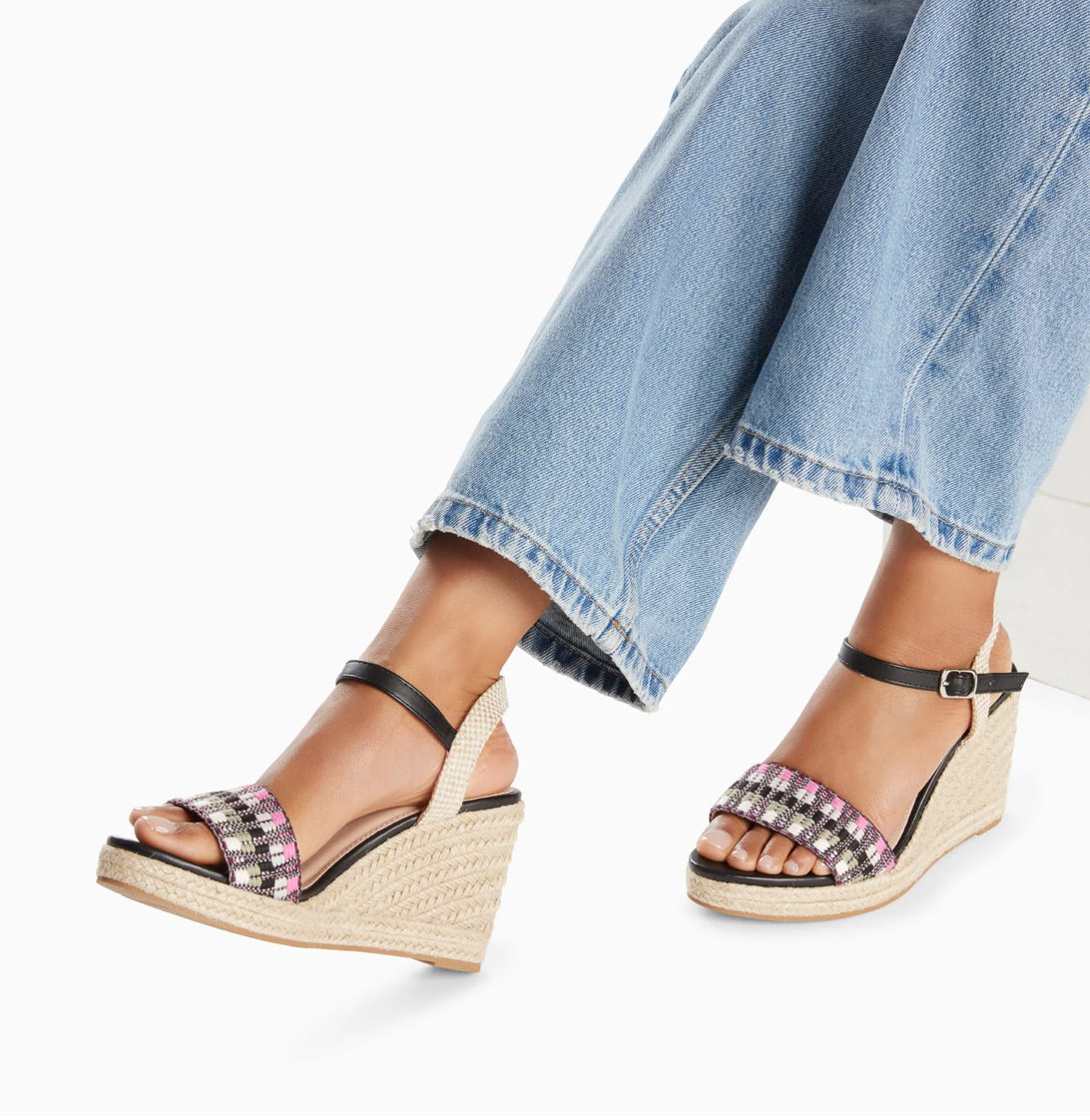 Sandales Honorine Noir Et Rose