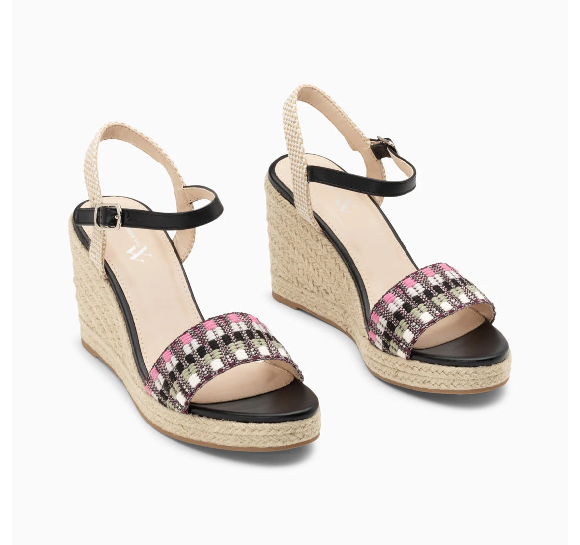 Sandales Honorine Noir Et Rose