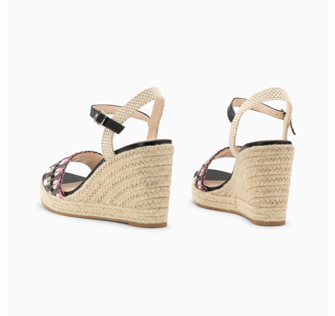 Sandales Honorine Noir Et Rose