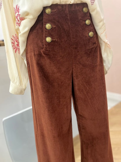 Pantalon Victorine Velours Camel