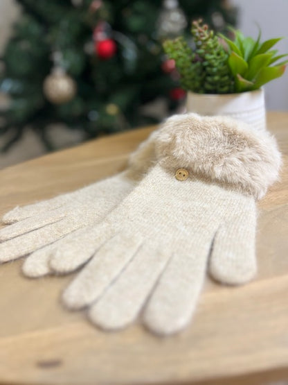 Gants Angora Beige