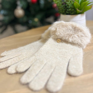 Gants Angora Beige