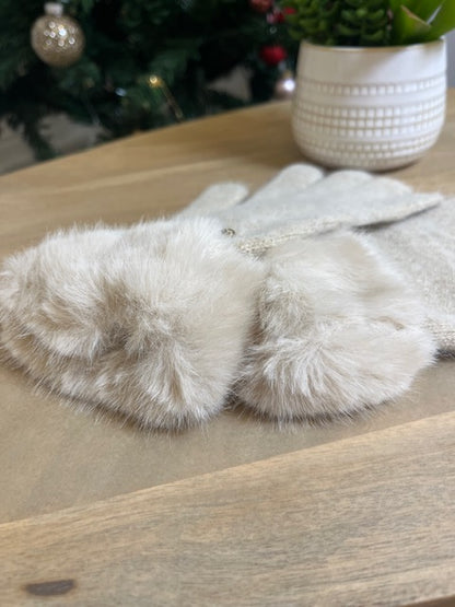 Gants Angora Beige