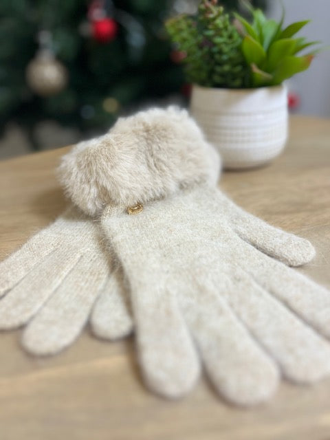 Gants Angora Beige