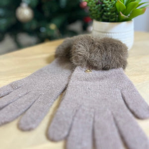 Gants Angora Taupe