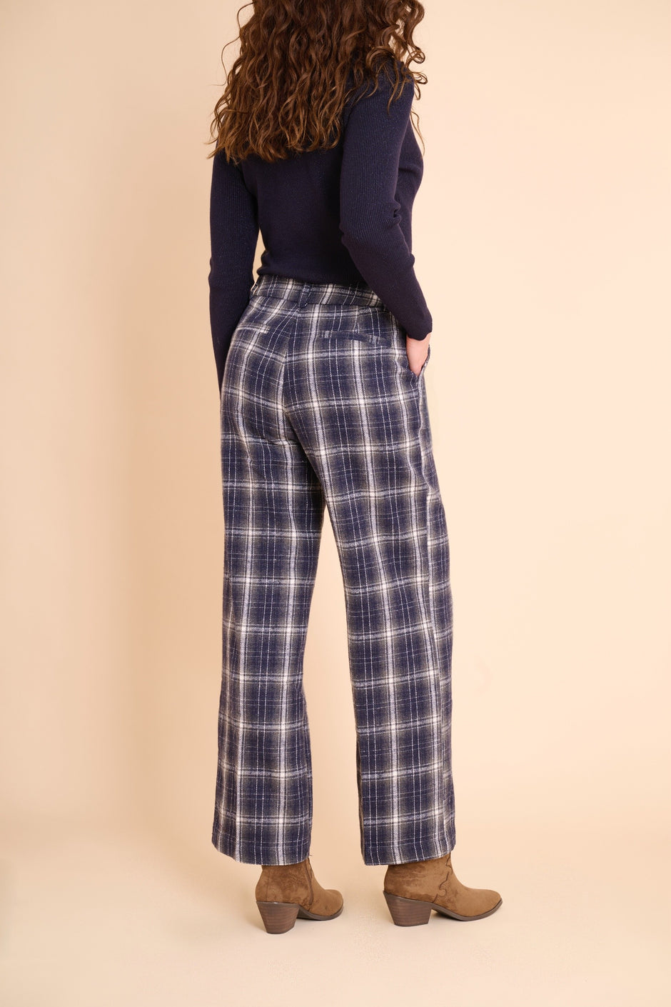 Pantalon Lucia Carreaux Bleus