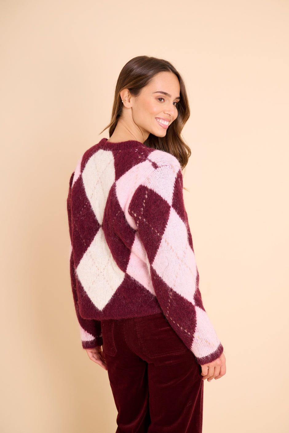 Gilet Jacquard Bordeaux