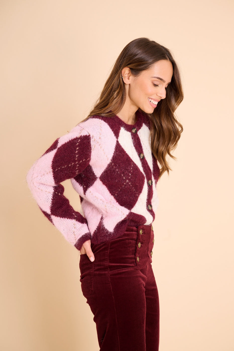 Gilet Jacquard Bordeaux