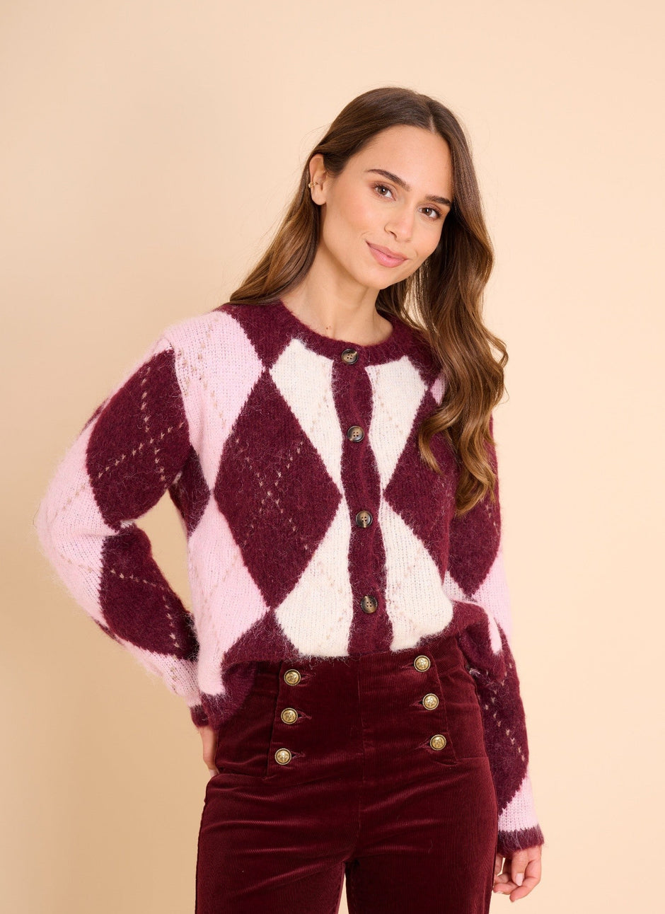 Gilet Jacquard Bordeaux