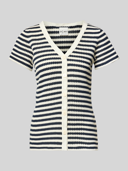 Tee Shirt Lorianna Marine et Ecru