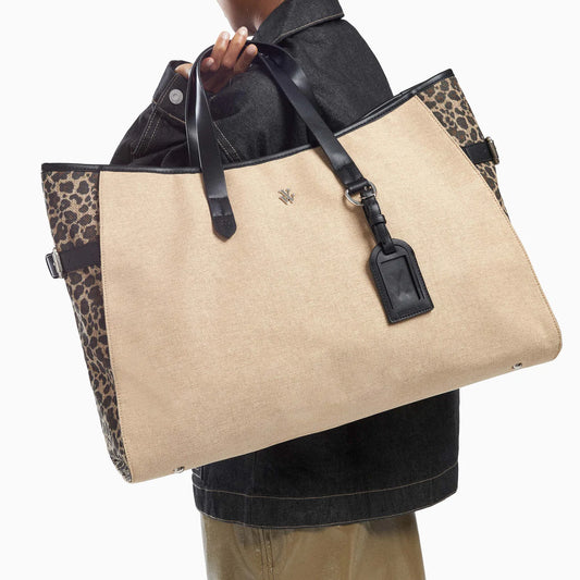 Cabas Oversize Bethany Beige et Noir