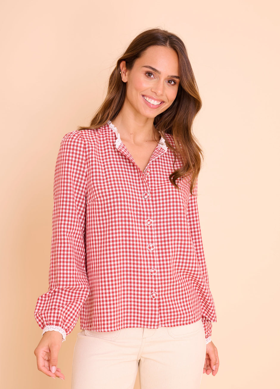 Blouse Vichy Amel Rouge