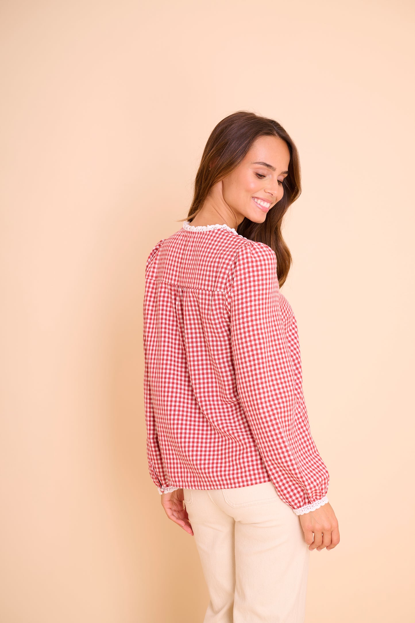 Blouse Vichy Amel Rouge