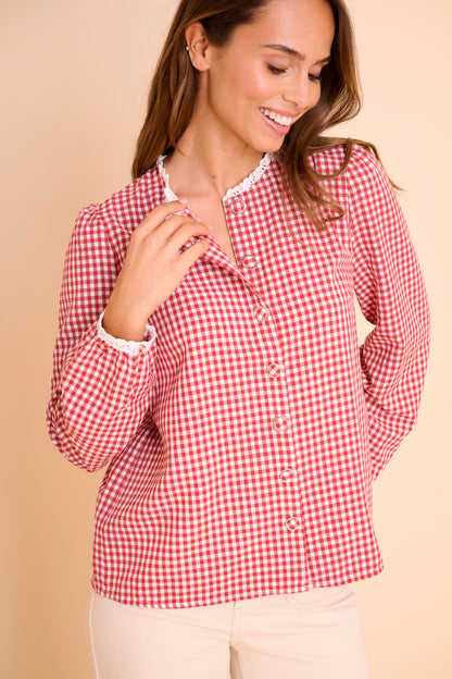 Blouse Vichy Amel Rouge