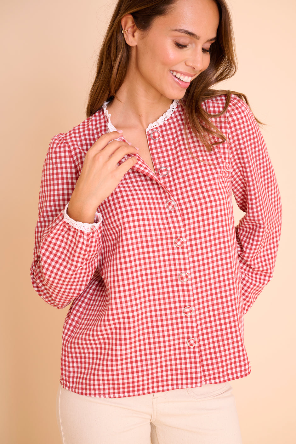 Blouse Vichy Amel Rouge