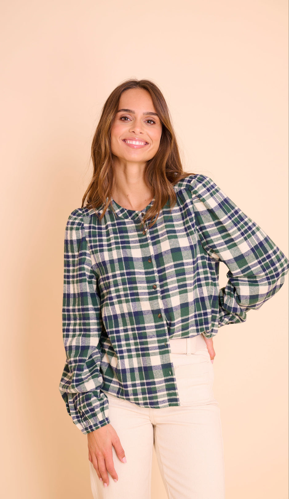 Chemise Tamanna Vert et Marine