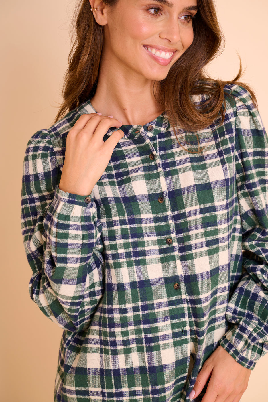 Chemise Tamanna Vert et Marine