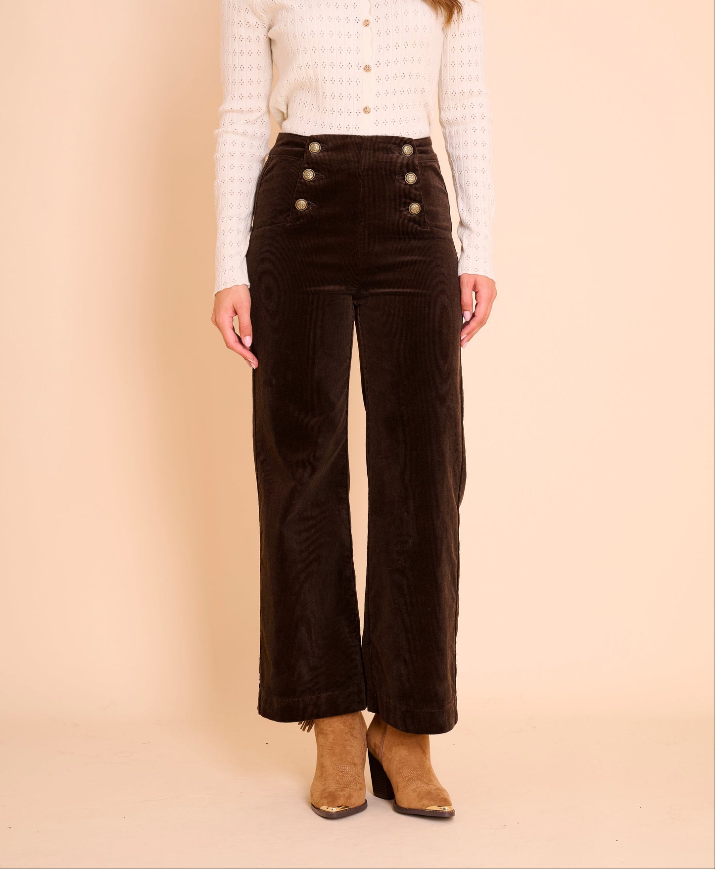 Pantalon Victorine velours Choco