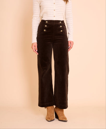 Pantalon Victorine velours Choco