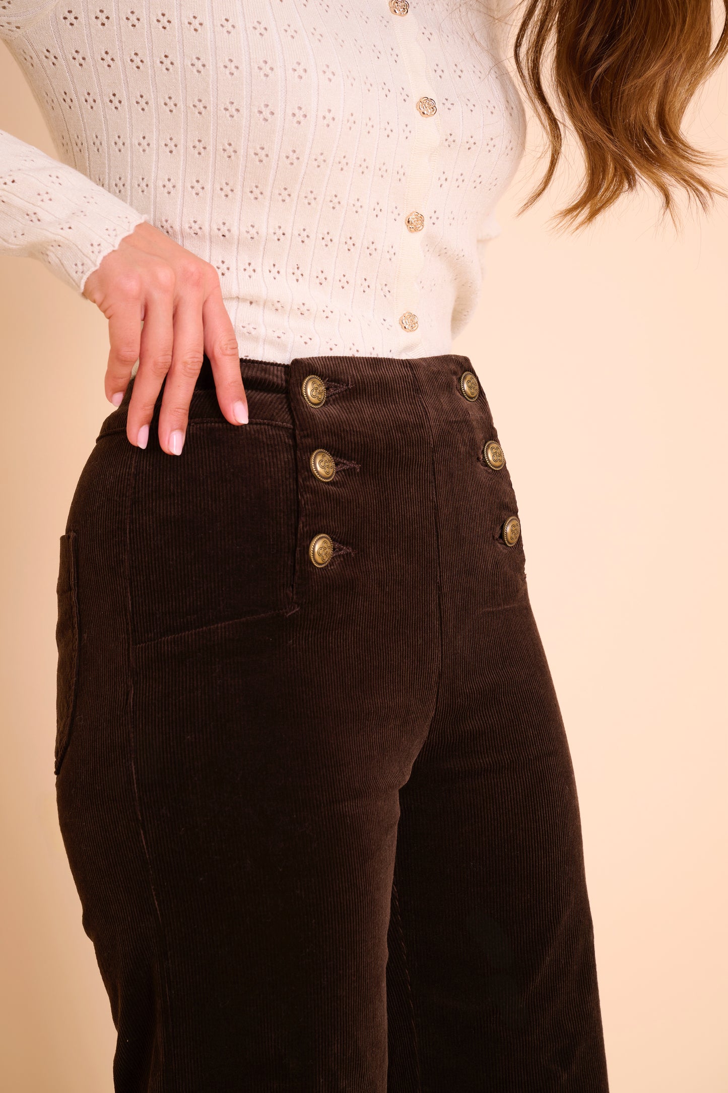 Pantalon Victorine velours Choco