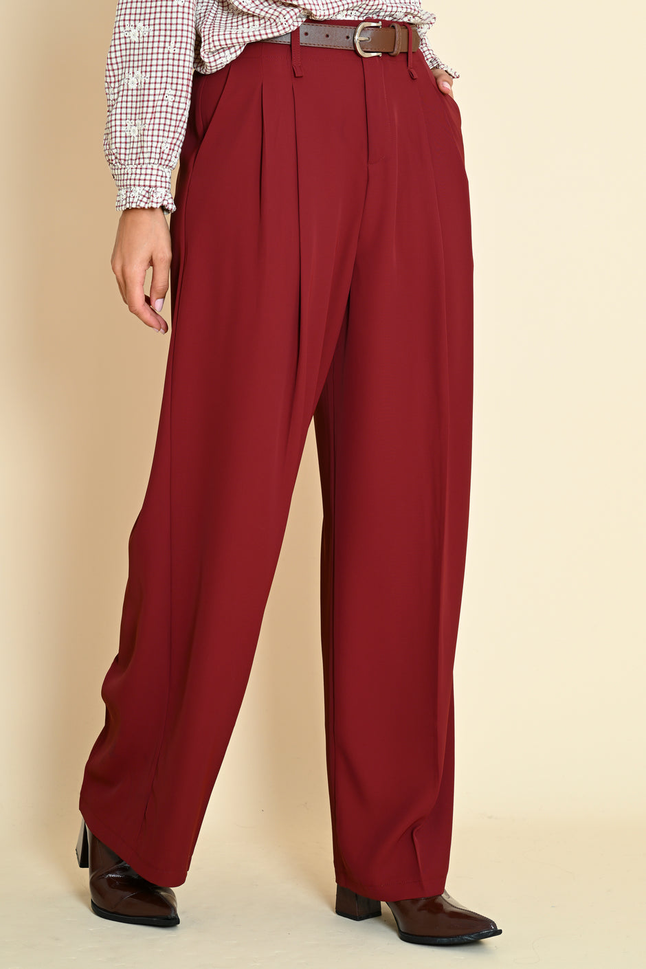Pantalon Maelia Bordeaux