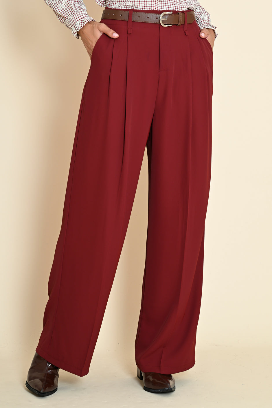 Pantalon Maelia Bordeaux