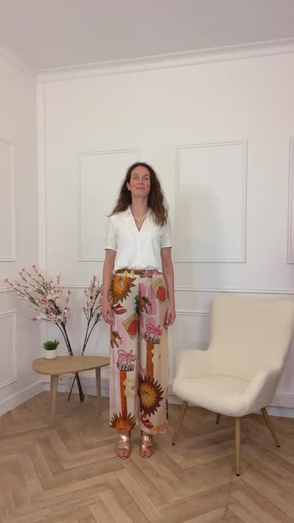 Pantalon Fluide Gaby Rose