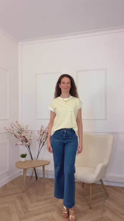 T shirt Yellow Rayé