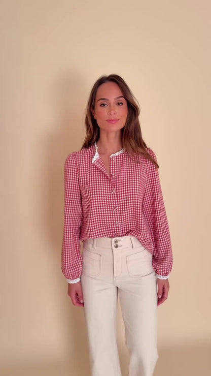 Blouse Vichy Amel Rouge