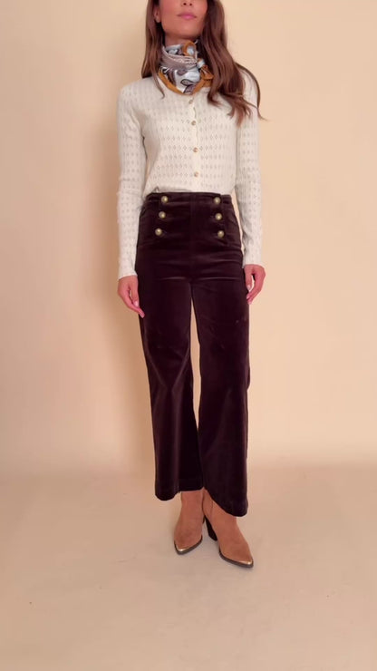Pantalon Victorine velours Choco