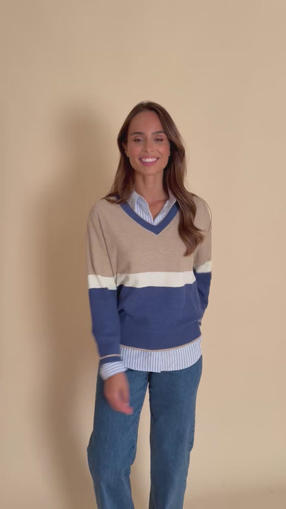 Pull Lesia Bleu Beige